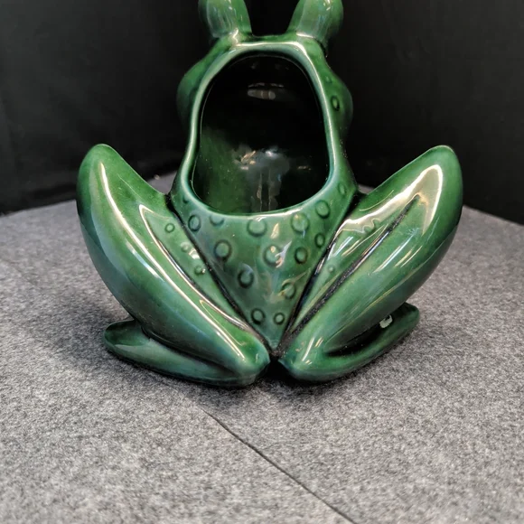 Vntg Hull Pottery Green Big Eye Frog Drip Glaze Ceramic Planter USA 6.25" - Picture 5 of 7